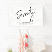 Zwart & Wit 70ste Verjaardagsfeest Welkom Banner (Insitu)