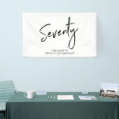 Zwart & Wit 70ste Verjaardagsfeest Welkom Banner (Beurs)