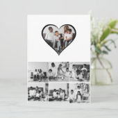 Zwart-wit 7 foto collage aankondiging (Staand voorkant)