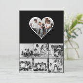 Zwart-wit 7 foto collage bedankkaart (Staand voorkant)
