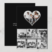 Zwart-wit 7 foto collage bedankkaart (Voorkant / Achterkant)