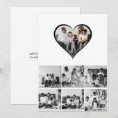 Zwart-wit 7 foto collage feestdagenkaart (Voorkant / Achterkant)