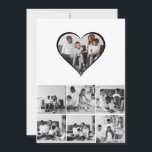 Zwart-wit 7 foto collage feestdagenkaart<br><div class="desc">Personaliseer uw eigen fotografie. U kunt dit aangepaste product maken voor speciale gelegenheden zoals huwelijken,  verjaardagen,  Kerstmis,  feestdagen,  herdenkingen,  afstuderen,  jubilea en meer. Het kan ook worden gegeven als een cadeau aan uw beste vriend,  goede vriend,  familie en verwanten.</div>