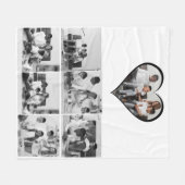 Zwart-wit 7 foto collage fleece deken (Voorkant (Horizontaal))