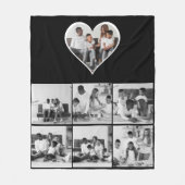 Zwart-wit 7 foto collage fleece deken (Voorkant)