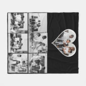 Zwart-wit 7 foto collage fleece deken (Voorkant (Horizontaal))