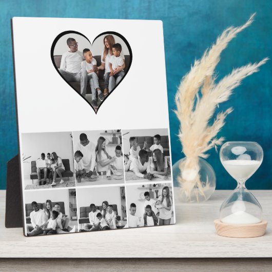 Zwart-wit 7 foto collage fotoplaat (Zijkant)