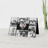 Zwart-wit 7 foto collage kaart (Voorkant)