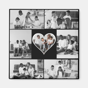 Zwart-wit 7 foto collage magneet