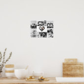 Zwart-wit 7 foto collage poster (Keuken)