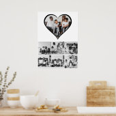 Zwart-wit 7 foto collage poster (Keuken)