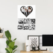 Zwart-wit 7 foto collage poster (Thuiskantoor)