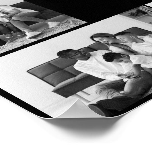 Zwart-wit 7 foto collage poster (Hoek)