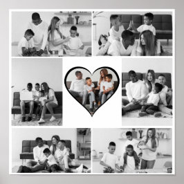 Zwart-wit 7 foto collage poster