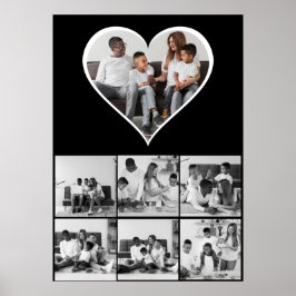 Zwart-wit 7 foto collage poster