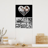 Zwart-wit 7 foto collage poster (Keuken)