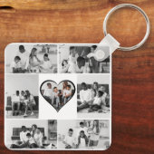 Zwart-wit 7 foto collage sleutelhanger (Achterkant)