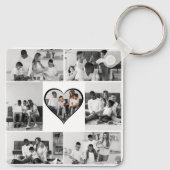 Zwart-wit 7 foto collage sleutelhanger (Achterkant)