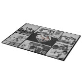 Zwart-wit 7 foto collage snijplank (Hoek)