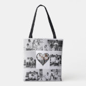 Zwart-wit 7 foto collage tote bag (Achterkant)