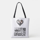 Zwart-wit 7 foto collage tote bag (Achterkant)