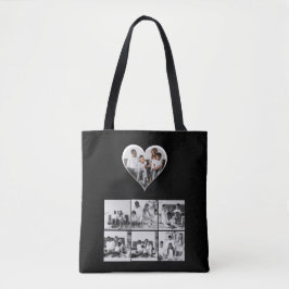 Zwart-wit 7 foto collage tote bag