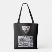 Zwart-wit 7 foto collage tote bag (Achterkant)