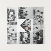 Zwart-wit 7 foto collage wandkleed (Voorkant (horizontaal))