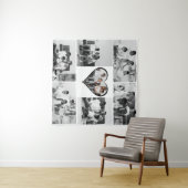 Zwart-wit 7 foto collage wandkleed (In Situ (horizontaal))