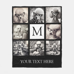 Zwart-wit 8 foto collage fleece deken
