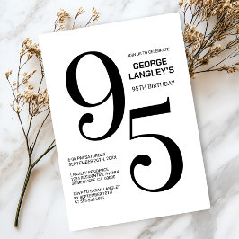 Zwart-wit 95ste verjaardagsfeest kaart
