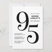 Zwart-wit 95ste verjaardagsfeest kaart (Voorkant)