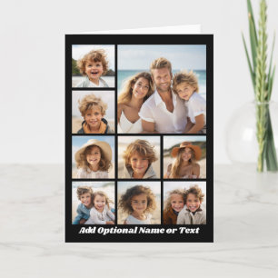 Zwart-wit 9 Aangepast monogram fotocollage Notitiekaartje