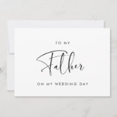 Zwart & wit Aan mijn vader op mijn trouwdag kaart (Voorkant)