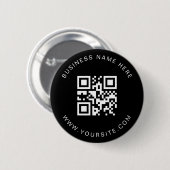 Zwart-wit aangepast bedrijf QR Code Scan Ronde Button 5,7 Cm (Voorkant /achterkant)