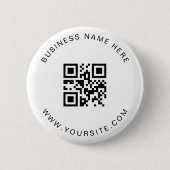Zwart-wit aangepast bedrijf QR Code Scan Ronde Button 5,7 Cm (Voorkant)