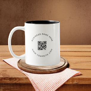 Zwart-wit aangepast bedrijf QR Code Scan Tweekleurige Koffiemok