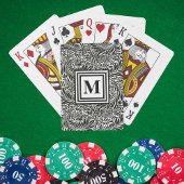 Zwart-wit, aangepast botanisch monogram pokerkaarten