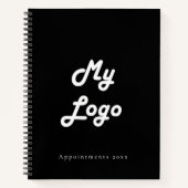 Zwart wit aangepast logo bedrijf QR-code Notitieboek (Voorkant)