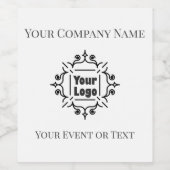 Zwart-wit aangepast logo bedrijfsevenement wijn etiket (Enkel label)