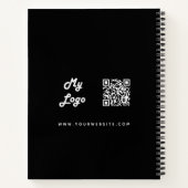 Zwart wit aangepast logo zakelijke QR-code Notitieboek (Achterkant)