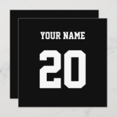 Zwart-wit Aangepast nummer en naam Aankondiging (Voorkant / Achterkant)