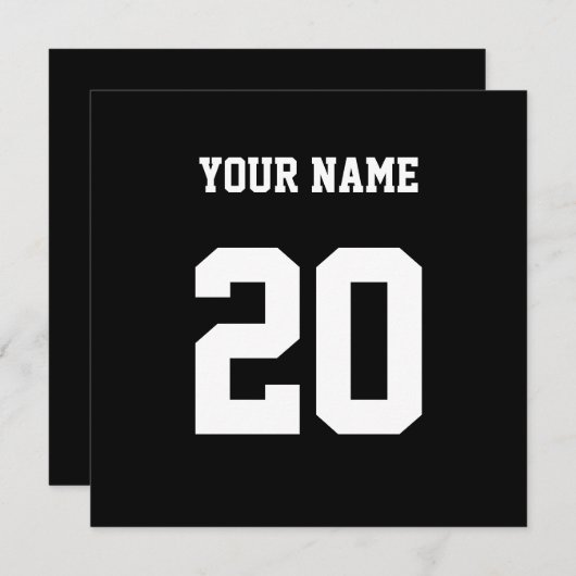 Zwart-wit Aangepast nummer en naam Aankondiging (Voorkant / Achterkant)