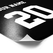 Zwart-wit Aangepast nummer en naam Foto Afdruk (Hoek)