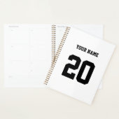 Zwart-wit Aangepast nummer en naam Planner (Display)