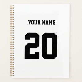 Zwart-wit Aangepast nummer en naam Planner