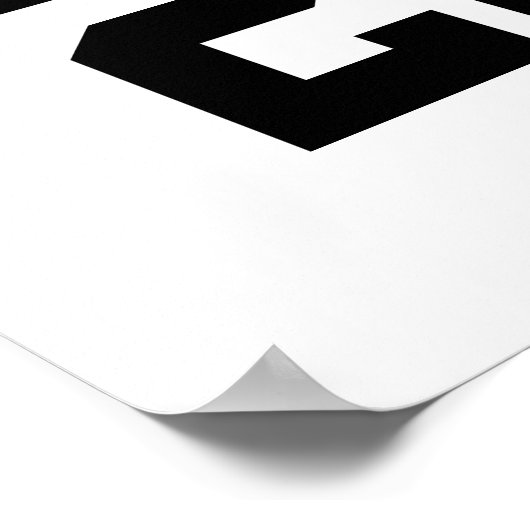 Zwart-wit Aangepast nummer en naam Poster (Hoek)