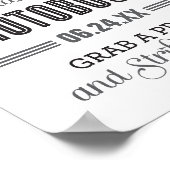 Zwart-wit aangepast trouwfoto booth bord poster (Hoek)