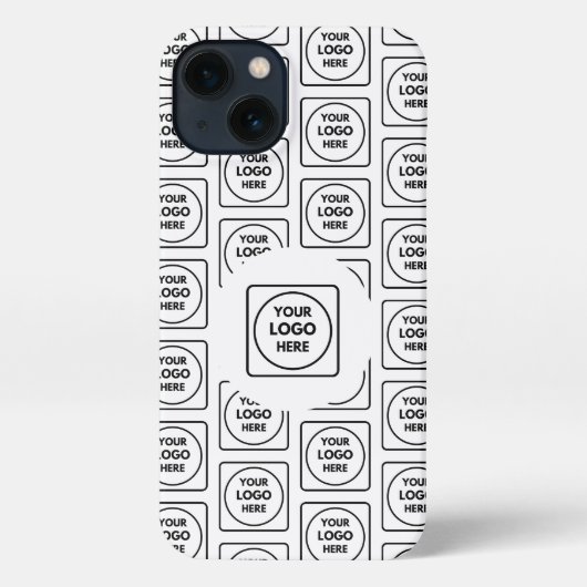 Zwart Wit Aangepast Zakelijk Logo Patroon iphone  Hoesje (Achterkant)