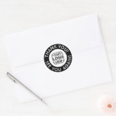 Zwart-wit aangepaste bedankstickers met logo ronde sticker (Envelop)
